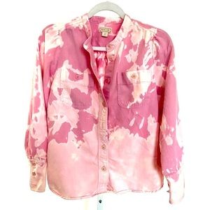 Custom Bleach Dyed Denim Button Up